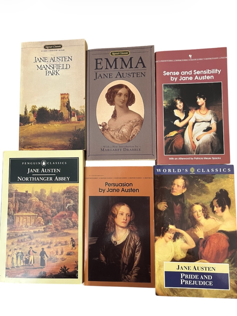 Six Vintage Jane Austen Classic Novels - Emma - Pride and Prejudice - Persuasion